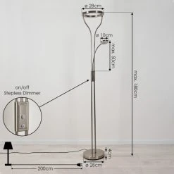 Hofstein Donna Stehleuchte LED Nickel-Matt, 2-flammig 15 Hofstein Donna Stehleuchte LED Nickel-Matt, 2-flammig -LED Leuchten Verkäufe 2022 donna stehleuchte h3551714 3