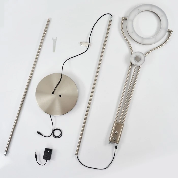 Hofstein Donna Stehleuchte LED Nickel-Matt, 2-flammig 5 Hofstein Donna Stehleuchte LED Nickel-Matt, 2-flammig – Bild 5