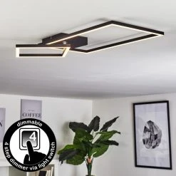 Hofstein Doyon Deckenleuchte LED Schwarz, 1-flammig