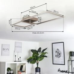 Hofstein Doyon Deckenleuchte LED Nickel-Matt, 1-flammig -LED Leuchten Verkäufe 2022 doyon deckenleuchte h3459133 3