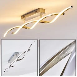 Hofstein Dundas Deckenleuchte LED Edelstahl, 2-flammig