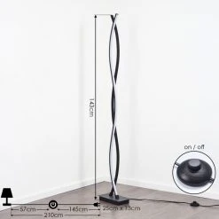 Hofstein Eaglesham Stehleuchte LED Schwarz, 1-flammig -LED Leuchten Verkäufe 2022 eaglesham stehleuchte h3560280 3