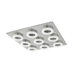 Eglo Leuchten Eglo BRESSANONE Deckenleuchte LED Nickel-Matt, 9-flammig