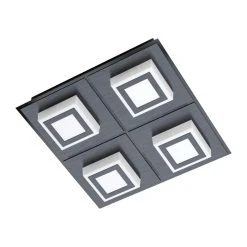 Eglo Leuchten Eglo MASIANO Deckenleuchte LED Schwarz, 4-flammig