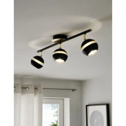 Eglo Leuchten Eglo NOCITO Deckenspot LED Schwarz, Gold, 3-flammig