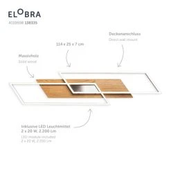 Elobra Kinderleuchten Elobra Panama Deckenleuchte LED Naturfarben, 2-flammig -LED Leuchten Verkäufe 2022 elobra panama deckenleuchte 138335 5