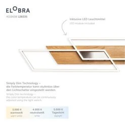 Elobra Kinderleuchten Elobra Panama Deckenleuchte LED Naturfarben, 2-flammig -LED Leuchten Verkäufe 2022 elobra panama deckenleuchte 138335 6