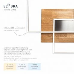 Elobra Kinderleuchten Elobra Panama Deckenleuchte LED Naturfarben, 2-flammig, Fernbedienung -LED Leuchten Verkäufe 2022 elobra panama deckenleuchte 138977 6