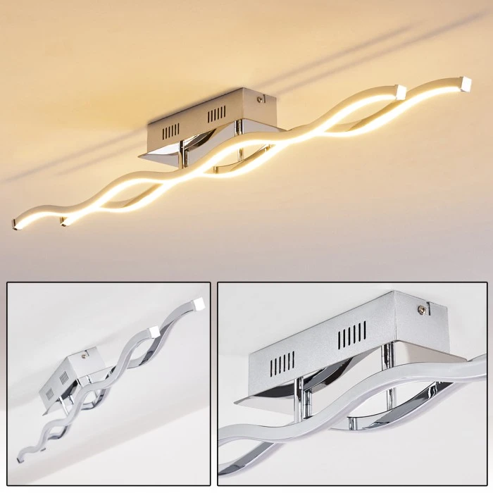 Hofstein Embree Deckenleuchte LED Edelstahl, 2-flammig 1 Hofstein Embree Deckenleuchte LED Edelstahl, 2-flammig