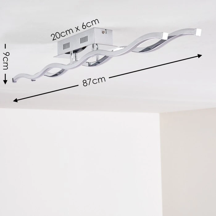 Hofstein Embree Deckenleuchte LED Edelstahl, 2-flammig 2 Hofstein Embree Deckenleuchte LED Edelstahl, 2-flammig – Bild 2