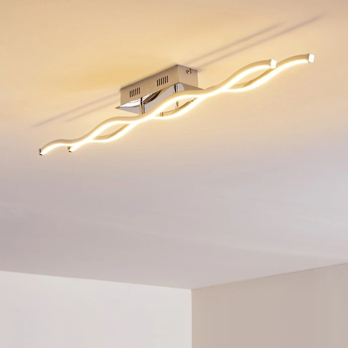 Hofstein Embree Deckenleuchte LED Edelstahl, 2-flammig 3 Hofstein Embree Deckenleuchte LED Edelstahl, 2-flammig – Bild 3