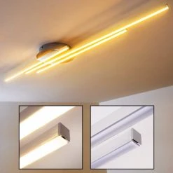 Hofstein Emo Deckenleuchte LED Stahl geb&uuml;rstet, 3-flammig