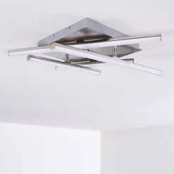 Hofstein Eriz Deckenleuchte LED Nickel-Matt, 4-flammig, Fernbedienung, Farbwechsler -LED Leuchten Verkäufe 2022 eriz deckenleuchte h3298121 do2 12