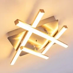 Hofstein Eriz Deckenleuchte LED Nickel-Matt, 4-flammig, Fernbedienung, Farbwechsler -LED Leuchten Verkäufe 2022 eriz deckenleuchte h3298121 do2 13