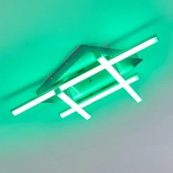 Hofstein Eriz Deckenleuchte LED Nickel-Matt, 4-flammig, Fernbedienung, Farbwechsler -LED Leuchten Verkäufe 2022 eriz deckenleuchte h3298121 do2 18