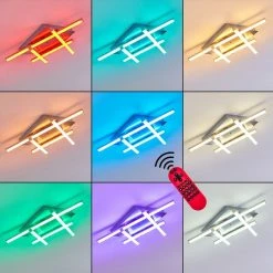 Hofstein Eriz Deckenleuchte LED Nickel-Matt, 4-flammig, Fernbedienung, Farbwechsler -LED Leuchten Verkäufe 2022 eriz deckenleuchte h3298121 do2 2