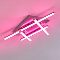 Hofstein Eriz Deckenleuchte LED Nickel-Matt, 4-flammig, Fernbedienung, Farbwechsler -LED Leuchten Verkäufe 2022 eriz deckenleuchte h3298121 do2 20