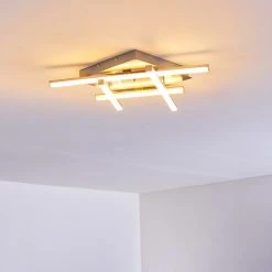 Hofstein Eriz Deckenleuchte LED Nickel-Matt, 4-flammig, Fernbedienung, Farbwechsler -LED Leuchten Verkäufe 2022 eriz deckenleuchte h3298121 do2 25