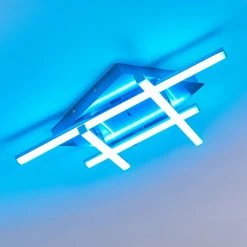 Hofstein Eriz Deckenleuchte LED Nickel-Matt, 4-flammig, Fernbedienung, Farbwechsler -LED Leuchten Verkäufe 2022 eriz deckenleuchte h3298121 do2 27