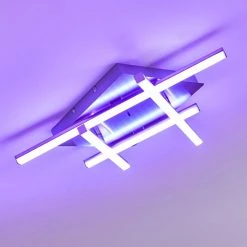 Hofstein Eriz Deckenleuchte LED Nickel-Matt, 4-flammig, Fernbedienung, Farbwechsler -LED Leuchten Verkäufe 2022 eriz deckenleuchte h3298121 do2 5