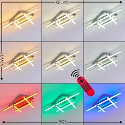 Hofstein Eriz Deckenleuchte LED Nickel-Matt, 4-flammig, Fernbedienung, Farbwechsler -LED Leuchten Verkäufe 2022 eriz deckenleuchte h3298121 do2 7