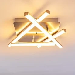 Hofstein Eriz Deckenleuchte LED Nickel-Matt, 4-flammig, Fernbedienung, Farbwechsler -LED Leuchten Verkäufe 2022 eriz deckenleuchte h3298121 do2 8