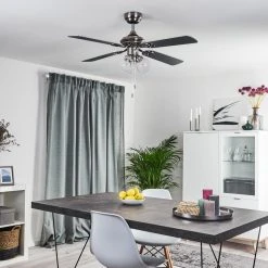 Hofstein Estepona Deckenventilator LED Chrom, Braun, Wei&szlig;, 3-flammig -LED Leuchten Verkäufe 2022 estepona deckenventilator h3369975 3