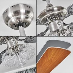 Hofstein Estepona Deckenventilator LED Chrom, Braun, Wei&szlig;, 3-flammig -LED Leuchten Verkäufe 2022 estepona deckenventilator h3369975 8