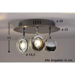 Esto SABO Deckenspot LED Chrom, 3-flammig