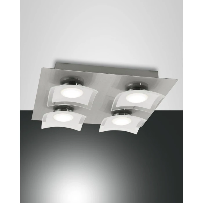 Fabas Luce Desus Deckenleuchte LED Nickel-Matt, 4-flammig 1 Fabas Luce Desus Deckenleuchte LED Nickel-Matt, 4-flammig