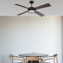 Faro Barcelona Hydra Deckenventilator LED Schwarz, 1-flammig, Fernbedienung