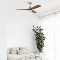 Faro Barcelona Lantau Deckenventilator LED Nickel-Matt, 1-flammig, Fernbedienung