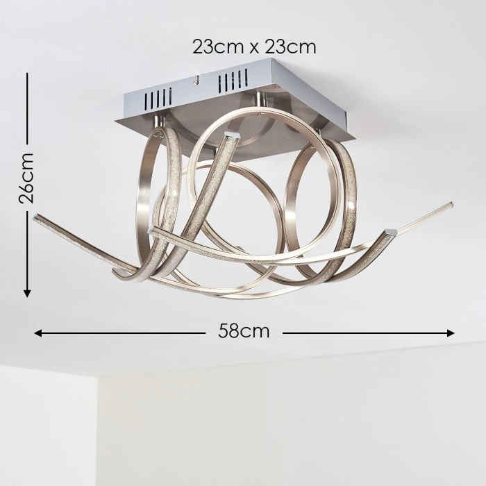 Globo Felin Deckenleuchte LED Nickel-Matt, 1-flammig 2 Globo Felin Deckenleuchte LED Nickel-Matt, 1-flammig – Bild 2