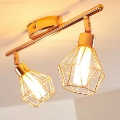 Hofstein Ferrand Deckenleuchte LED Kupferfarben, 2-flammig -LED Leuchten Verkäufe 2022 ferrand deckenleuchte h3159842 do1 15