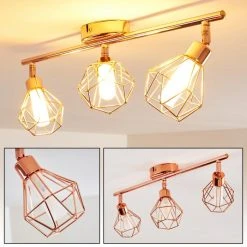 Hofstein Ferrand Deckenleuchte LED Kupferfarben, 3-flammig