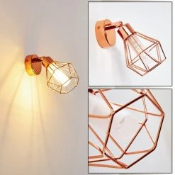 Hofstein Ferrand Wandleuchte LED Kupferfarben, 1-flammig