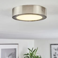 Hofstein Finsrud Deckenleuchte LED Nickel-Matt, 1-flammig