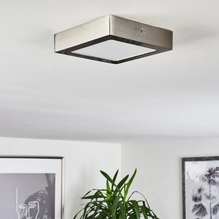 Hofstein Finsrud Deckenleuchte LED Nickel-Matt, 1-flammig 2 Hofstein Finsrud Deckenleuchte LED Nickel-Matt, 1-flammig – Bild 2