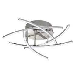 Honsel Leuchten Fischer & Honsel Cross TW Deckenleuchte LED Chrom, 5-flammig, Fernbedienung, Farbwechsler