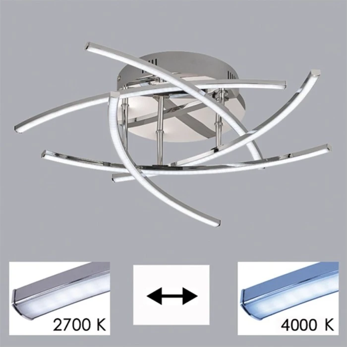 Honsel Leuchten Fischer & Honsel Cross TW Deckenleuchte LED Chrom, 5-flammig, Fernbedienung, Farbwechsler 2 Honsel Leuchten Fischer & Honsel Cross TW Deckenleuchte LED Chrom, 5-flammig, Fernbedienung, Farbwechsler – Bild 2