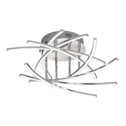 Honsel Leuchten Fischer & Honsel CROSS TW Deckenleuchte LED Chrom, 8-flammig, Fernbedienung, Farbwechsler