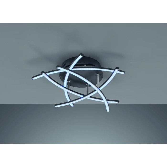 Honsel Leuchten Fischer & Honsel Cross TW Deckenleuchte LED Schwarz, 5-flammig, Fernbedienung 1 Honsel Leuchten Fischer & Honsel Cross TW Deckenleuchte LED Schwarz, 5-flammig, Fernbedienung