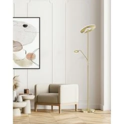 Honsel Leuchten Fischer & Honsel Dent Deckenfluter LED Messing, 1-flammig