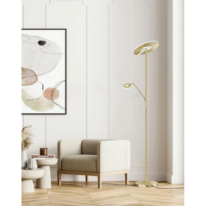 Honsel Leuchten Fischer & Honsel Dent Deckenfluter LED Messing, 1-flammig 1 Honsel Leuchten Fischer & Honsel Dent Deckenfluter LED Messing, 1-flammig