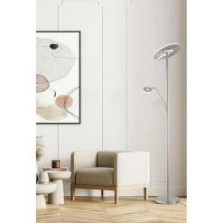 Honsel Leuchten Fischer & Honsel Dent Deckenfluter LED Nickel-Matt, 1-flammig