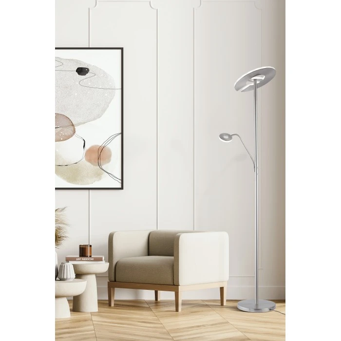 Honsel Leuchten Fischer & Honsel Dent Deckenfluter LED Nickel-Matt, 1-flammig 1 Honsel Leuchten Fischer & Honsel Dent Deckenfluter LED Nickel-Matt, 1-flammig