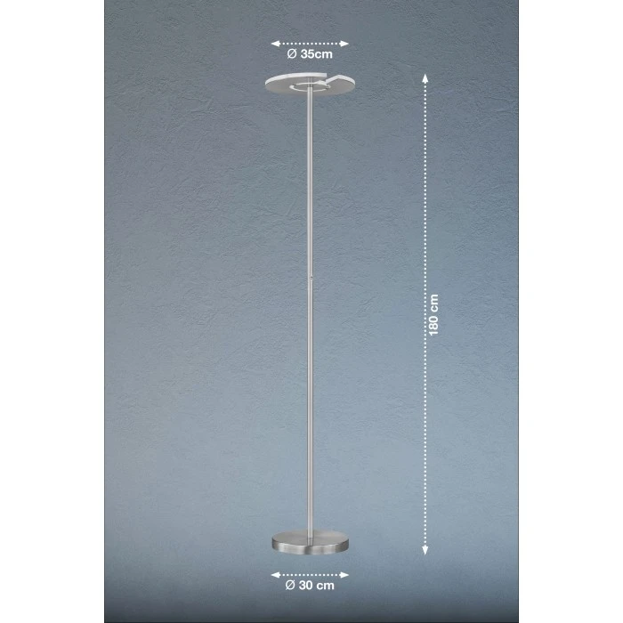 Honsel Leuchten Fischer & Honsel Dent Deckenfluter LED Nickel-Matt, 1-flammig 3 Honsel Leuchten Fischer & Honsel Dent Deckenfluter LED Nickel-Matt, 1-flammig – Bild 3