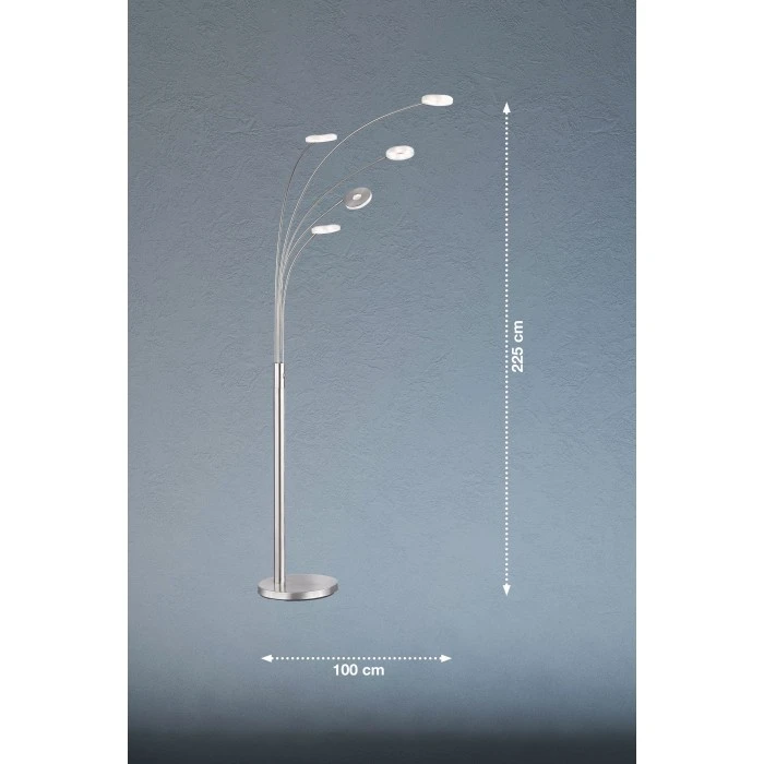 Honsel Leuchten Fischer & Honsel Dent Stehleuchte LED Nickel-Matt, 5-flammig 4 Honsel Leuchten Fischer & Honsel Dent Stehleuchte LED Nickel-Matt, 5-flammig – Bild 4