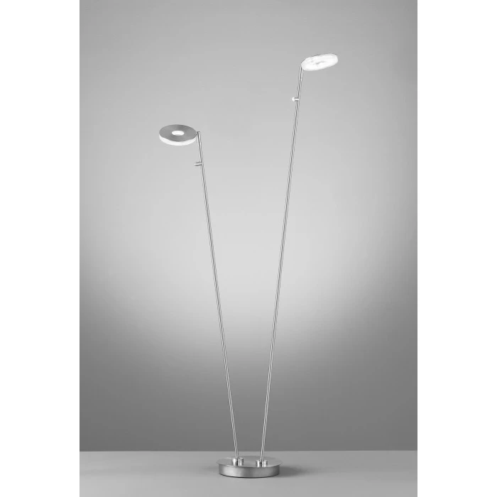 Honsel Leuchten Fischer & Honsel Dent Stehleuchte LED Nickel-Matt, 2-flammig 2 Honsel Leuchten Fischer & Honsel Dent Stehleuchte LED Nickel-Matt, 2-flammig – Bild 2