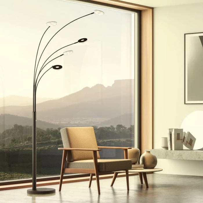 Honsel Leuchten Fischer & Honsel Dent Stehleuchte LED Schwarz, 5-flammig 1 Honsel Leuchten Fischer & Honsel Dent Stehleuchte LED Schwarz, 5-flammig